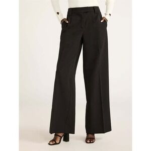 Scoop Womens Ultimate Crepe Wide Leg Relaxed Fit Trouser Black Soot Size 8